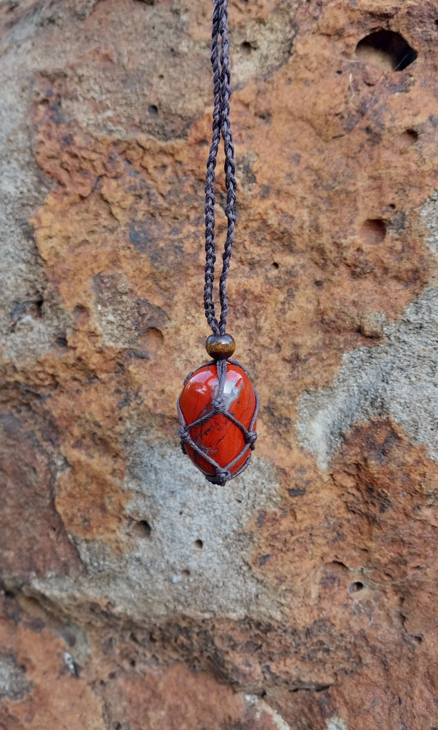 Red jasper crystal necklace