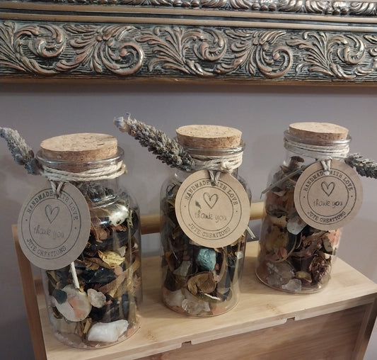 Protection herb & crystal jars