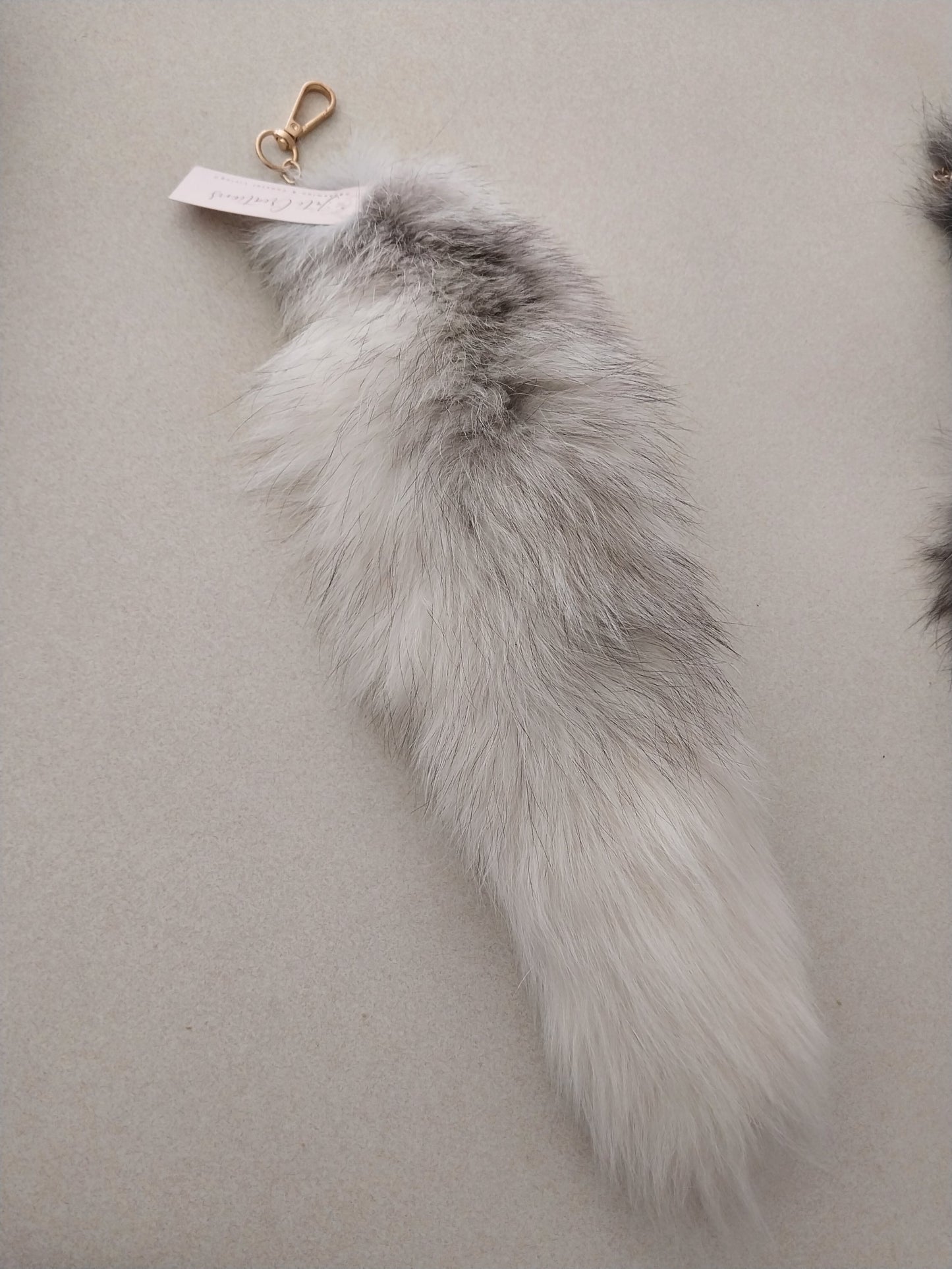 Faux fox tail - white-grey