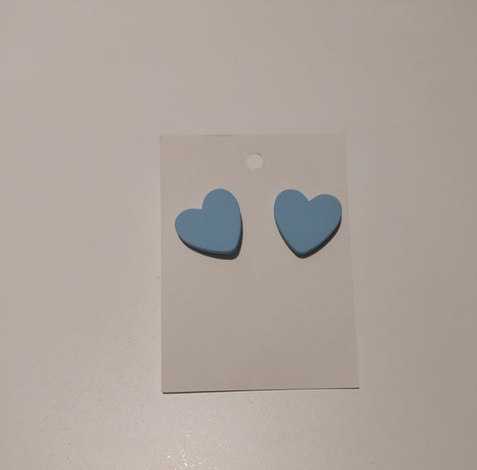 Light blue heart studs