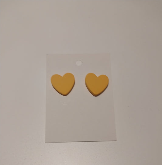 Yellow heart studs