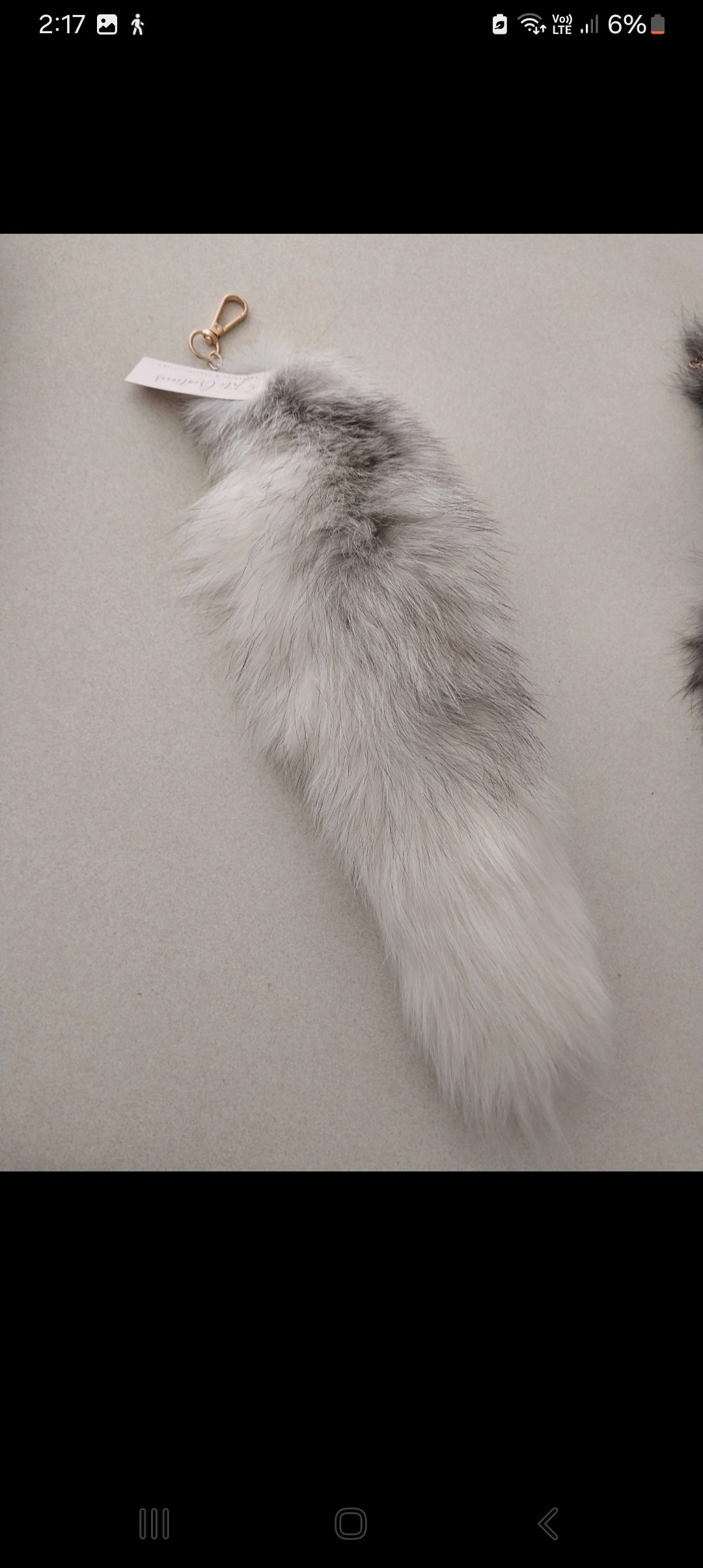 Grey faux fur fox mittens