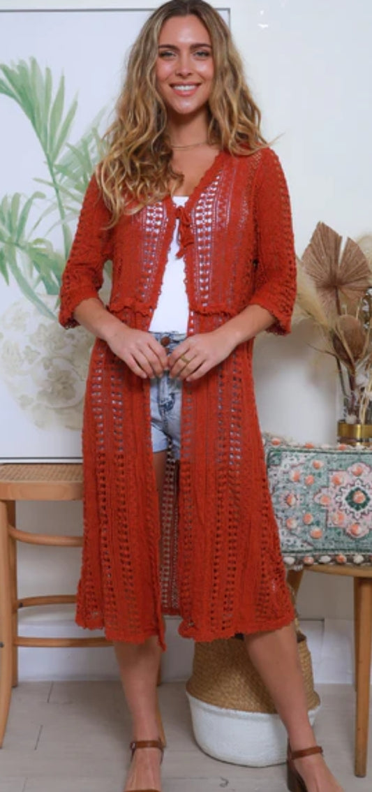 Red lace Cardi (Free size)