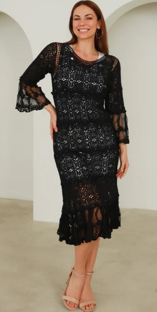 Lace blk dress ( Free Size)