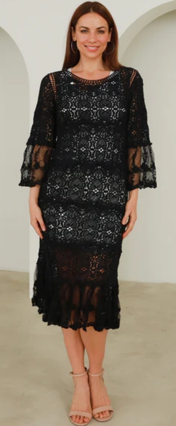 Lace blk dress ( Free Size)