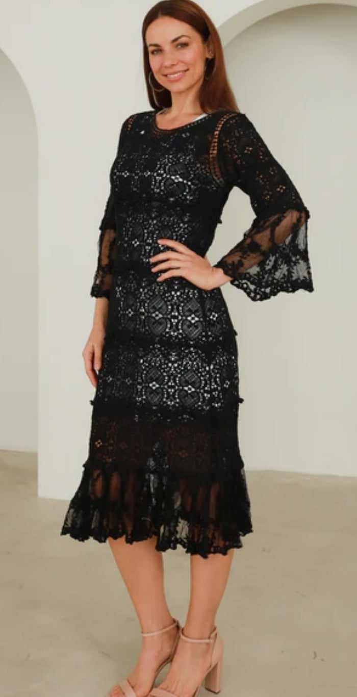 Lace blk dress ( Free Size)