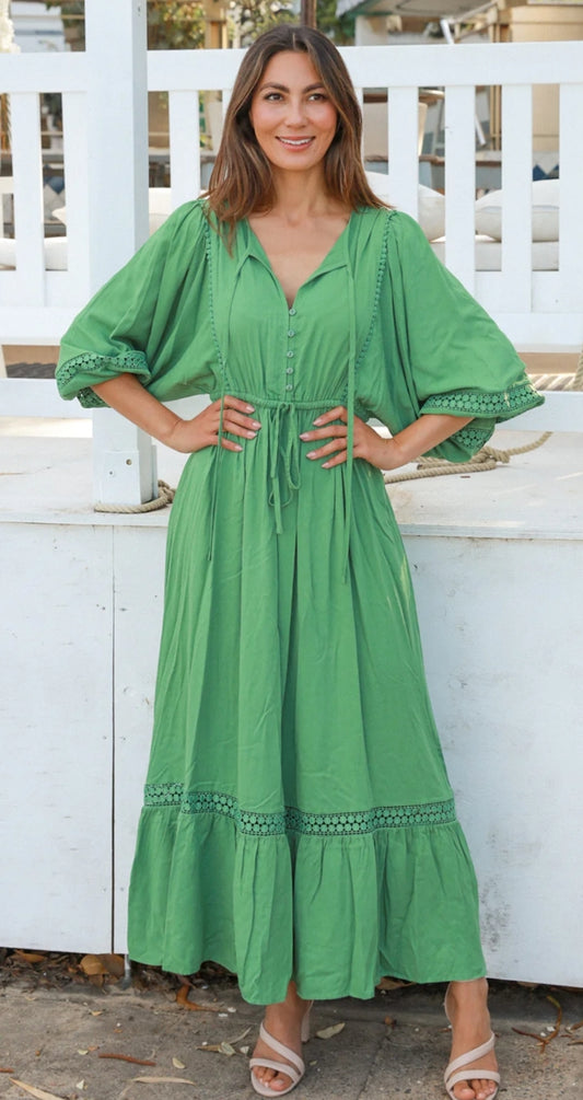 Green maxi dress size 16