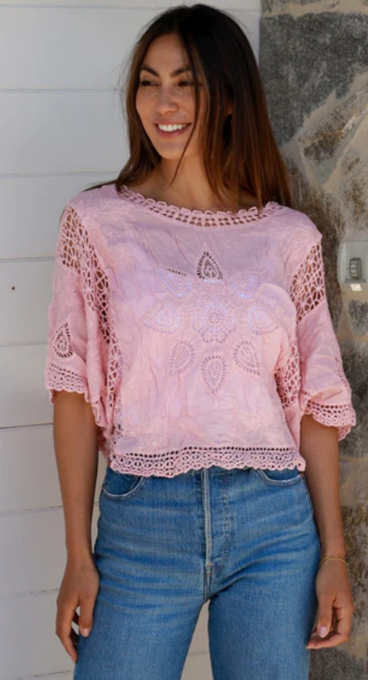 Pink crochet top