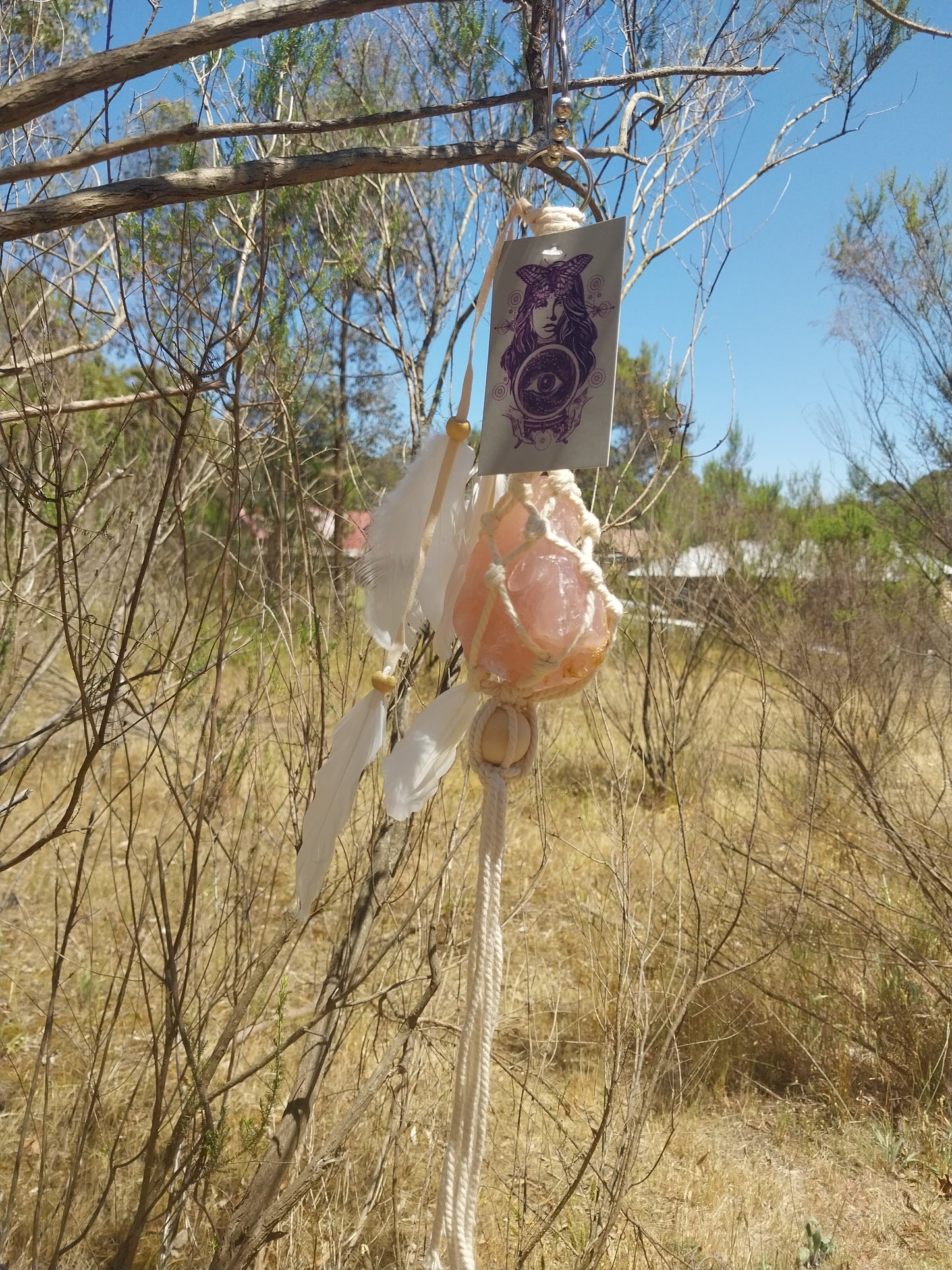 Rose quartz 🪶 hanging