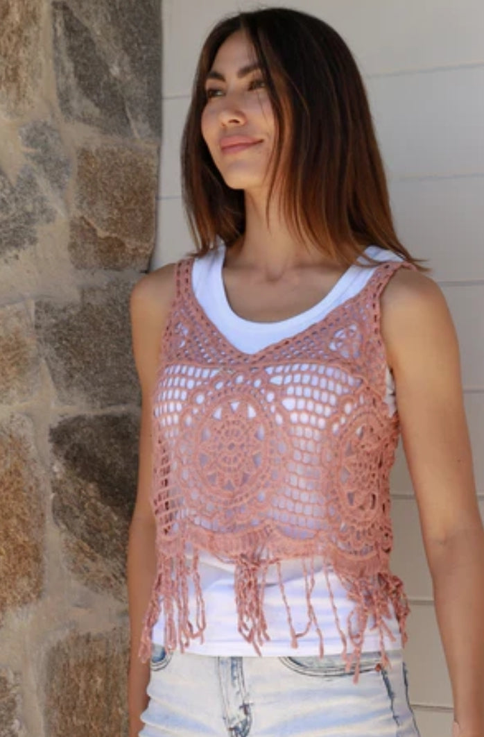 Crochet tassel top