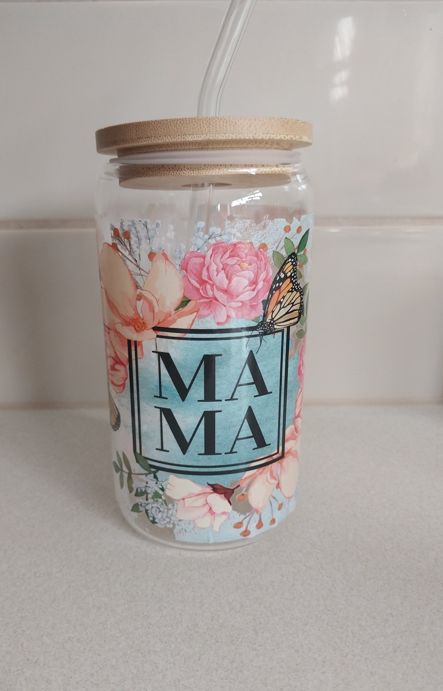 Glass libby cup - Mama