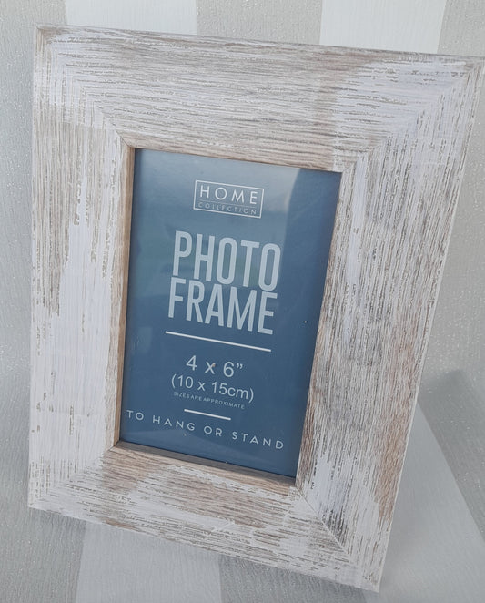 White wash wood picture frame