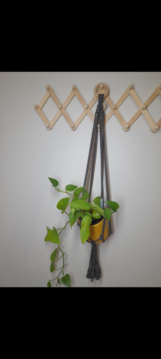 Charcoal -  Macrame plant/kokedama hanging string